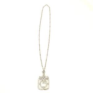 Vintage Avon Silver Tone Mayan Pendant Necklace